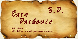 Bata Patković vizit kartica